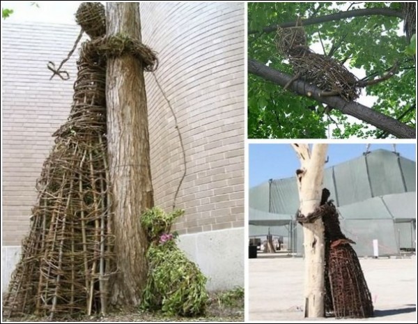 «Обними дерево»: парковая скульптура из прутьев и веток