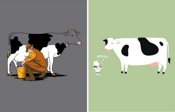 Искусство футболочного принта: дает корова молоко