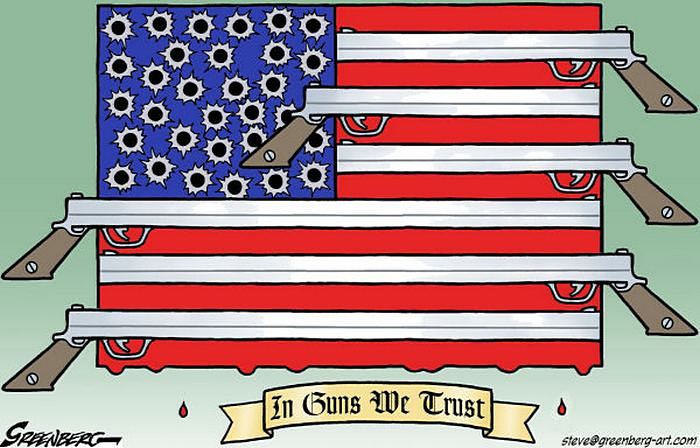 In Guns We Trust: американские карикатуристы об огнестрельном оружии