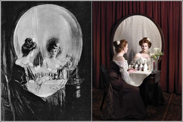 Слева - оригинал Гилберта, справа - инсталляция Ханны