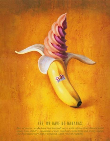 Креативные фотографии еды Нира Адара: мороженый банан