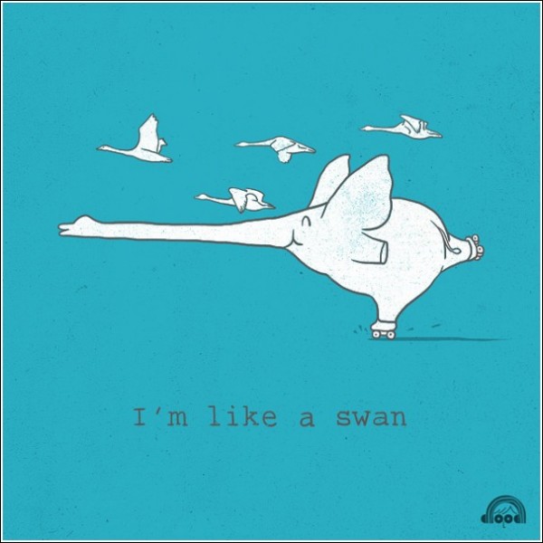 Веселые рисунки Хенга Суи Лима: *Я - как лебедь!*