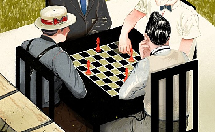 Шахматисты: серия рисунков Джонатана Бартлета в стиле 50-х