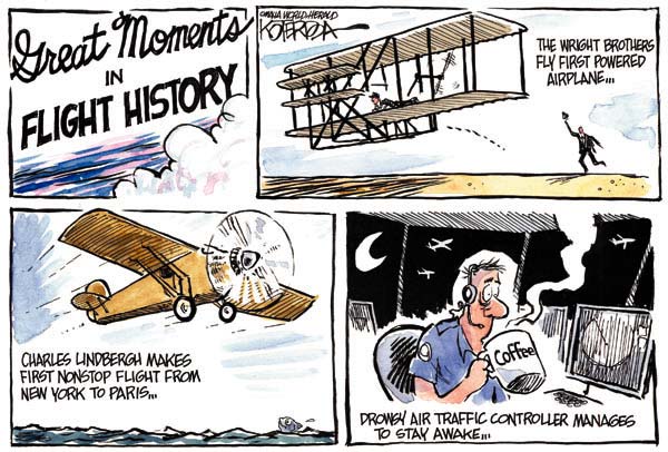 Будни авиадиспетчеров глазами карикатуристов: братья Райт отдыхают