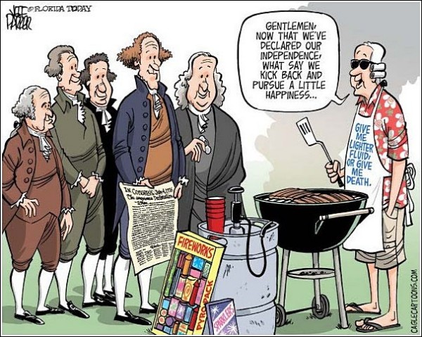 Истоки праздничных традиций: карикатуры на тему Дня независимости США