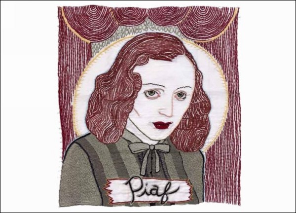Картины с иголочки: вышитый портрет Эдит Пиаф