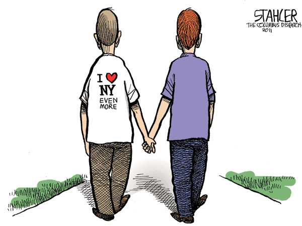 Художники-карикатуристы о легализации однополых браков: *Я люблю Нью-Йорк даже больше*