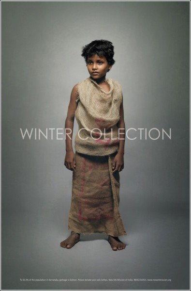 «Зимняя коллекция»: одежда из мешковины
